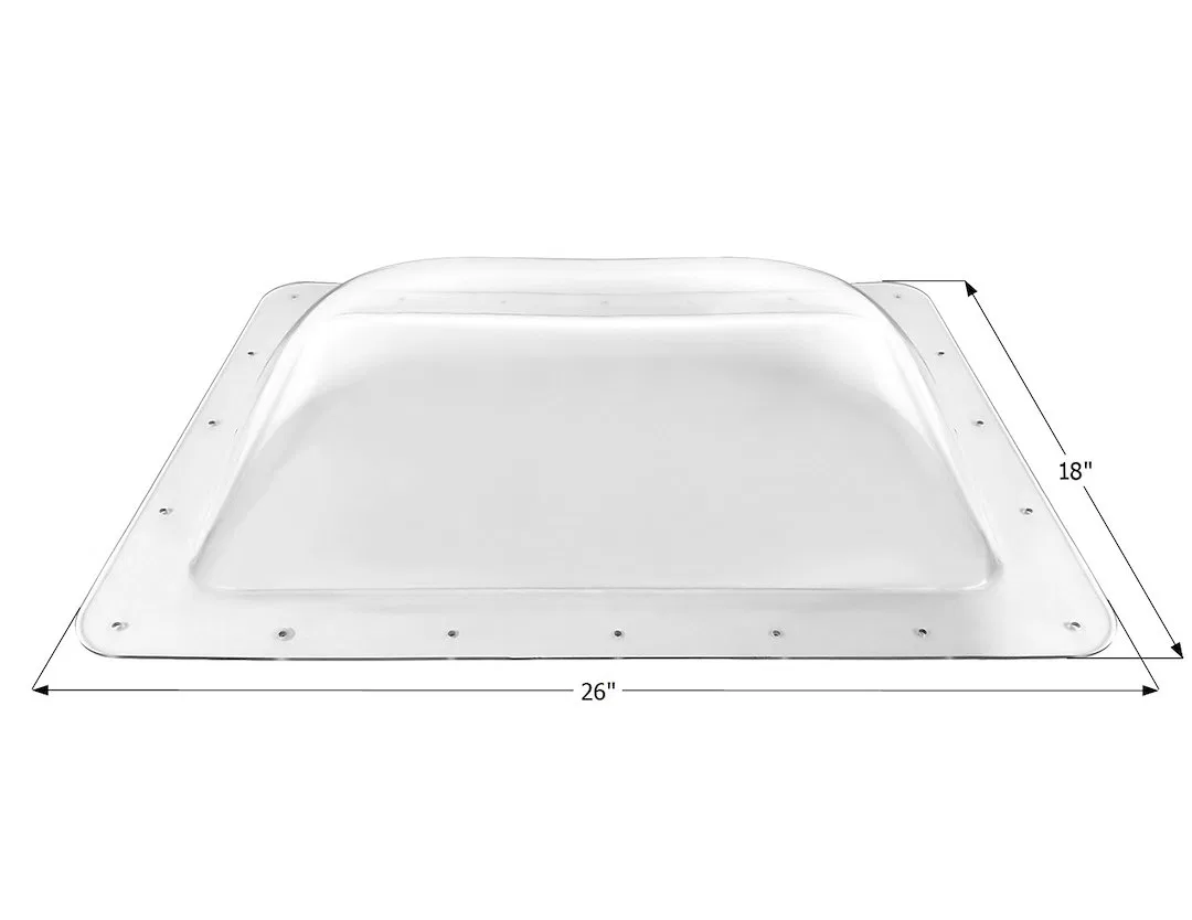 14147 – ICON Skylight, 5 Inch High Bubble Type Dome Rectangular For 22 Inch Length x 14 Inch Width Opening 26 Inch Le...